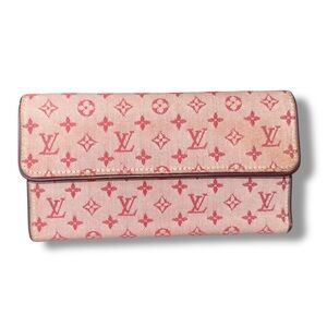 Louis Vuitton Monogram Mini Lin Porte Trésor International Wallet Pink